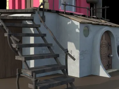 home for game Low-poly 3D model