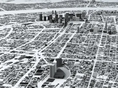 Osaka Streets and Buildings 3D model