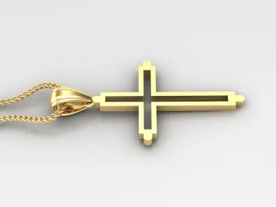 High Cross Pendant Light Gold 18K 4CP044 3D print model