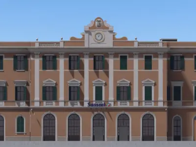 Classical Train Station 3D model