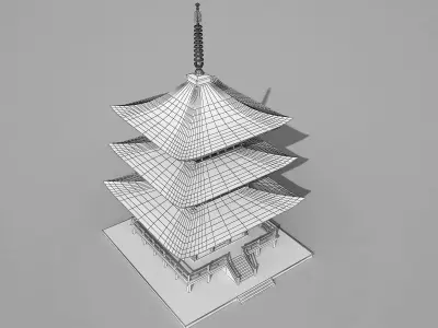 Modern temple 3D model