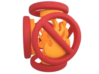 No Fire Icon V2 003 Low-poly 3D model