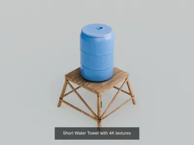 Water Towers with 4K textures 3D Model Pack