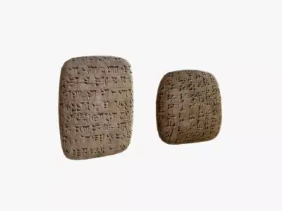 Cuneiform Clay Tablets Low-poly 3D model