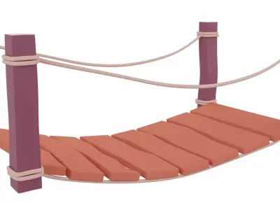 Cartoon Bridge Low-poly 3D model purchase