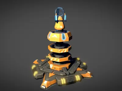 Sci Fi Shield Generator Low-poly 3D model