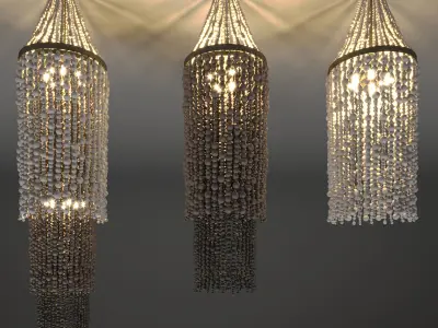 Beaded clay pendant 3D model