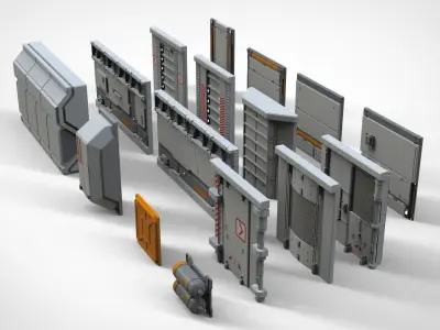 sci-fi Architecture kitbash 25 3D model