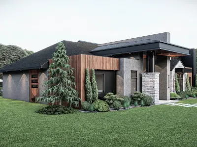 Modern House Stl-dae Digital File 3D print model