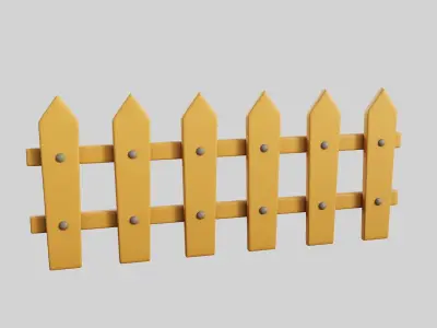 Cartoon Fence 5 Low-poly 3D model