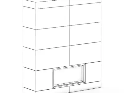 Large Stone Fireplace 3D model