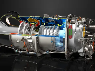  PT6C-67C Turboshaft Slice Engine 