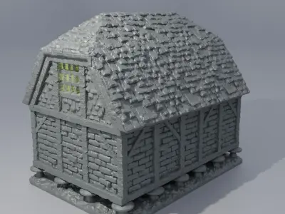 Medieval Granary Tabletop Terrain 28 MM 3D print model