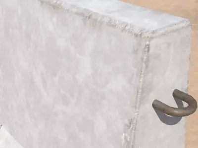 Concrete Barricade Low-poly 3D model