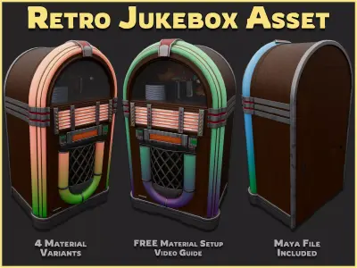 Retro Jukebox Low-poly 3D model