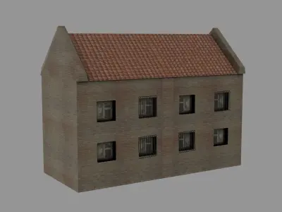 Old house Low-Poly game redy Low-poly 3D model