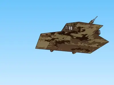 Low poly spaceship Free low-poly 3D model