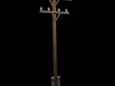 Electric wood pillar 3D model