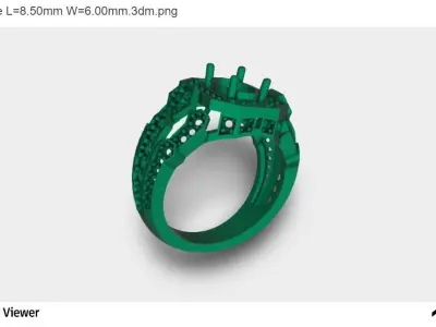 Men Ring With Oval Cut Center Stone 3D print model