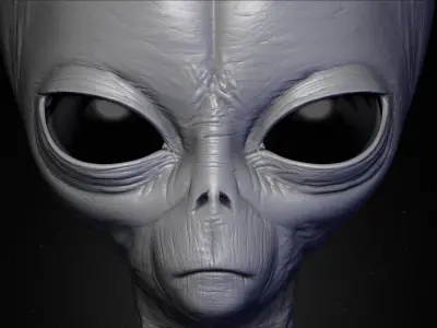 Realistic Alien 5 Sculpt 3D model