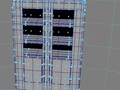 China Cabinet walnut texture with white trim 3D model