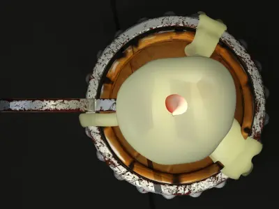 Candle burning Low-poly 3D model