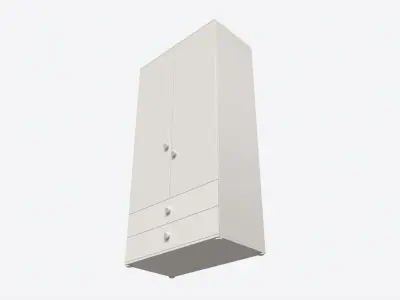 Cilek Montes White 2-door Wardrobe 3D model