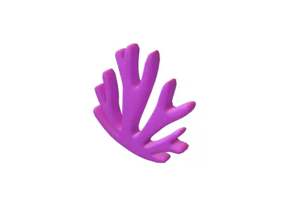 Cartoon Coral v1 007 Low-poly 3D model