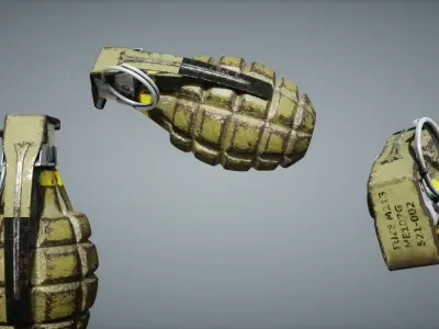 Hand Grenade Low-poly 3D model