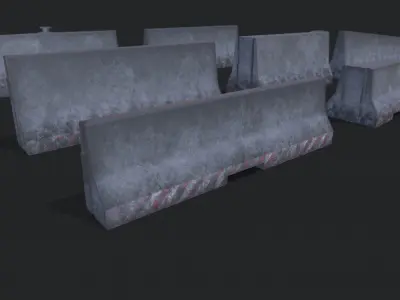 Road Barriers Collection  Low-poly 3D model