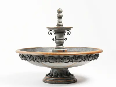 Ornate Garden Fountain Model Pack Low-poly 3D model
