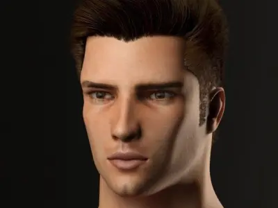 Male head 3D model