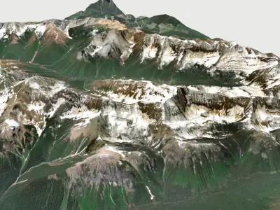 Mountain landscape Porcupine Peak British Columbia Canada 3D model