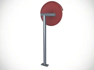 Industrial Safety Mirror Low-poly 3D model
