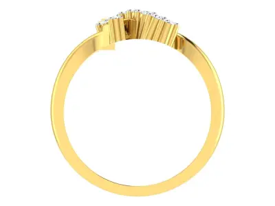 Solitaire Women Engagement Bypass Rings 3D print model 9
