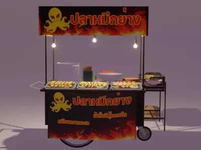 Grilled Squid Shop 3D model