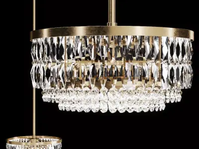 Restoration Hardware PORTIA CRYSTAL SMALL PENDANT Brass 3D model