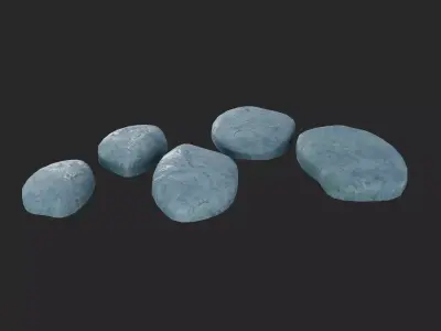 Stylized Floating Stepping Stone Low-poly 3D model