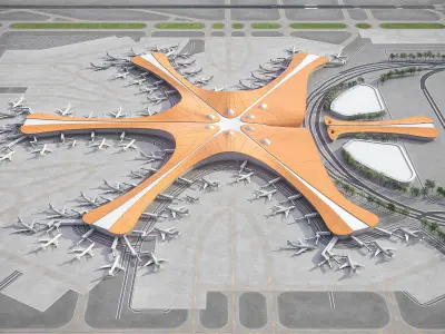 Beijing - Daxing International Airport - PKX Low-poly 3D model