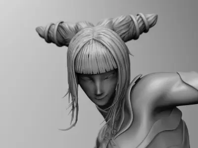 Street Fighter Juri 3D Print Stl Model Diorama 3D print model 3D print model