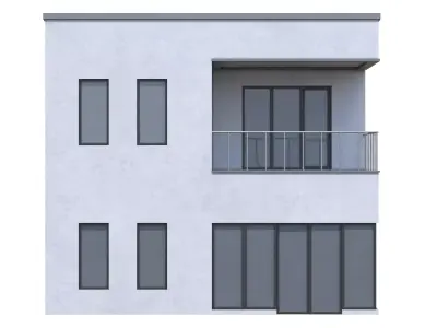 Modern House Low-poly 3D model 11