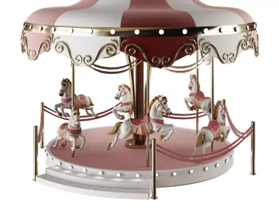 Carousel with horses 3D model