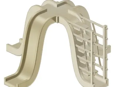 Wooden Outdoor Kids Equipment 3D model