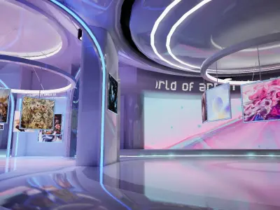 Futuristic Art Room Low-poly 3D model