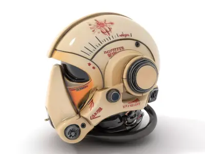 Futuristic Combat Helmet model pack Low-poly 3D model