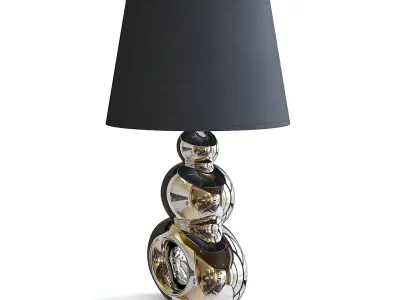 Black Table Lamp 3D model 2