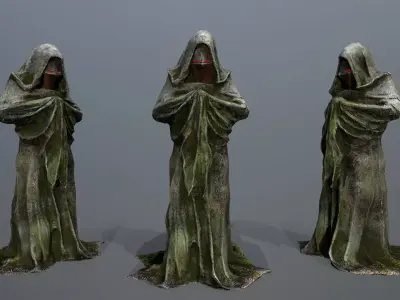 old statue  Low-poly 3D model get