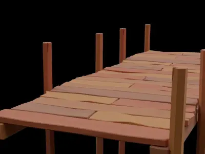 Wooden boardwalk Free 3D model