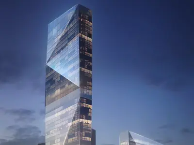 Skyscraper 3d model at night 3D model