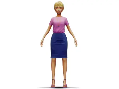 Young Woman - Smart Casual Clothes - Chic Street Style Outfit HP 3D model